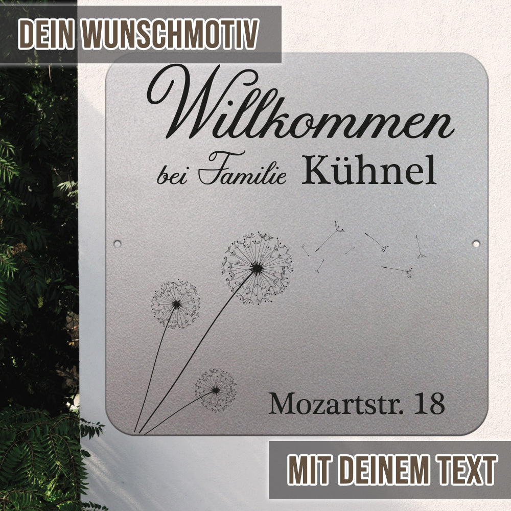personalisierbares Türschild - Pusteblume