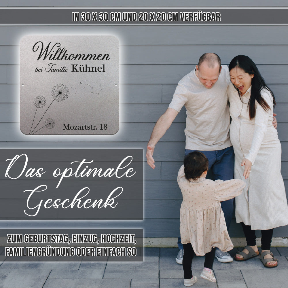 personalisierbares Türschild - Pusteblume