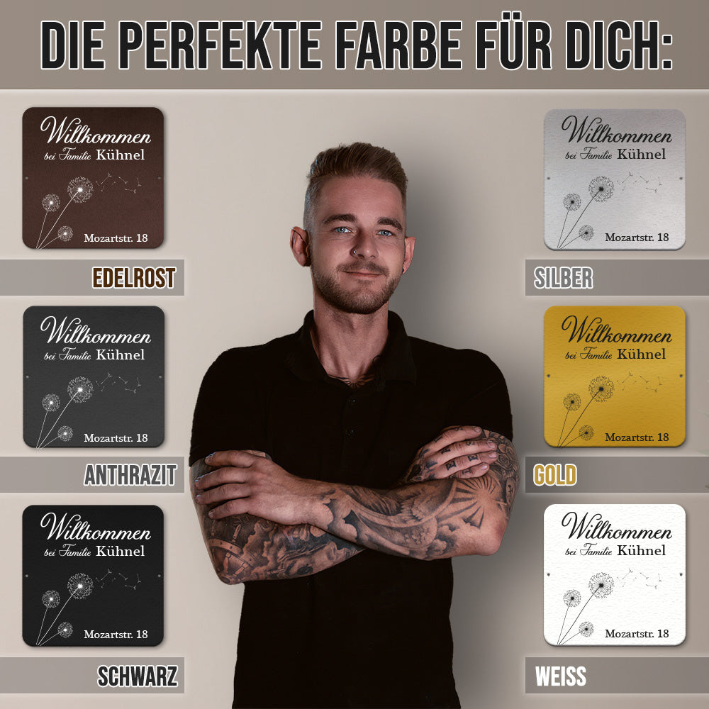 personalisierbares Türschild - Pusteblume