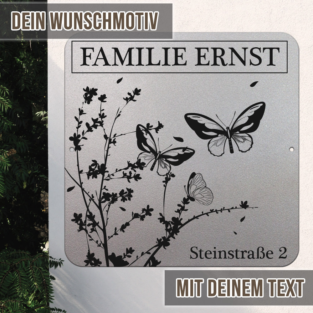personalisierbares Türschild - Schmetterlinge