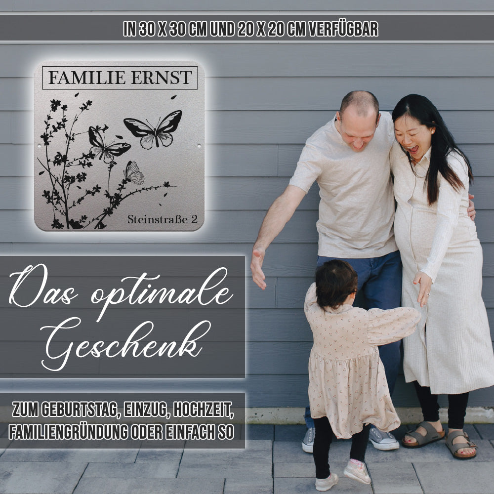 personalisierbares Türschild - Schmetterlinge