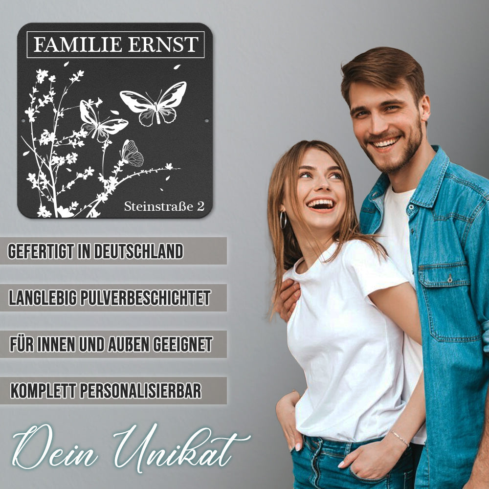 personalisierbares Türschild - Schmetterlinge