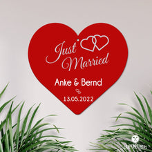 Laden Sie das Bild in den Galerie-Viewer, Stahl-Herz Just married - personalisiert Craftbrothers 