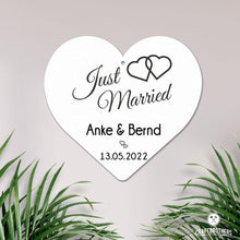 Laden Sie das Bild in den Galerie-Viewer, Stahl-Herz Just married - personalisiert Craftbrothers 