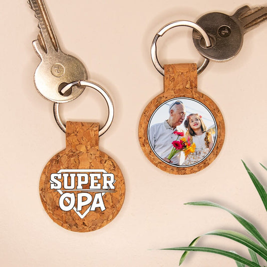 Personalisierter Kork-Schlüsselanhänger - Super Opa Craftbrothers 