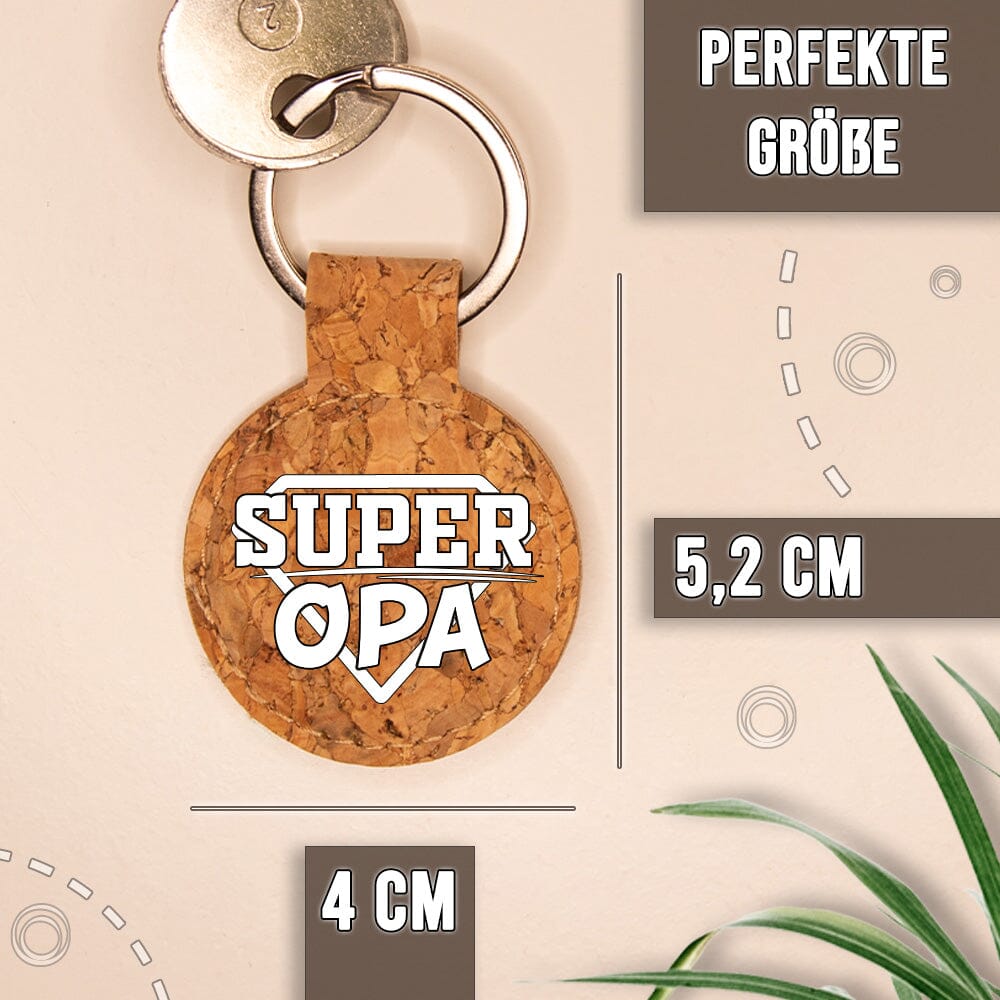 Personalisierter Kork-Schlüsselanhänger - Super Opa Craftbrothers 