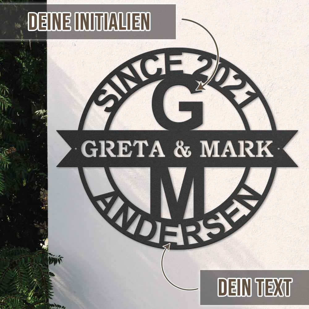 Rund-Monogramm - Supreme aus edlem Stahl Initialen (personalisierbar)