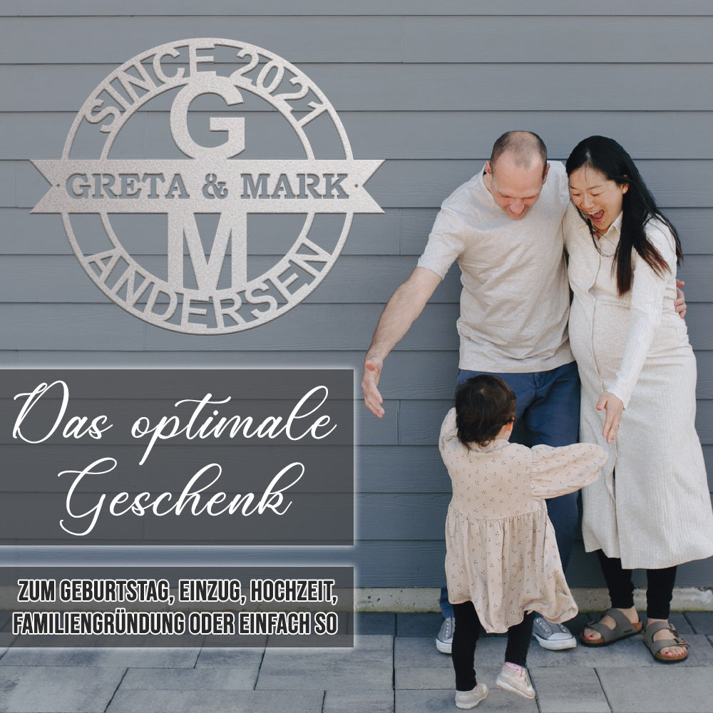 Rund-Monogramm - Supreme aus edlem Stahl Initialen (personalisierbar)