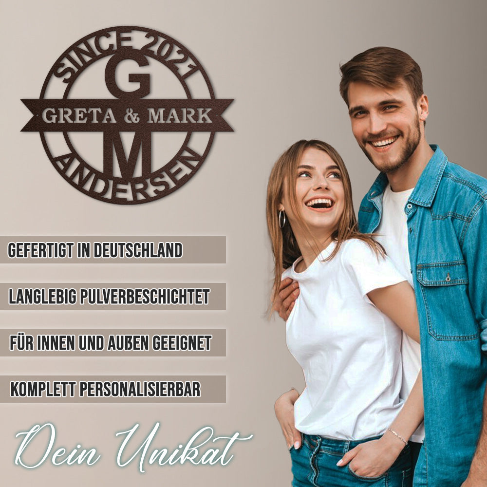 Rund-Monogramm - Supreme aus edlem Stahl Initialen (personalisierbar)