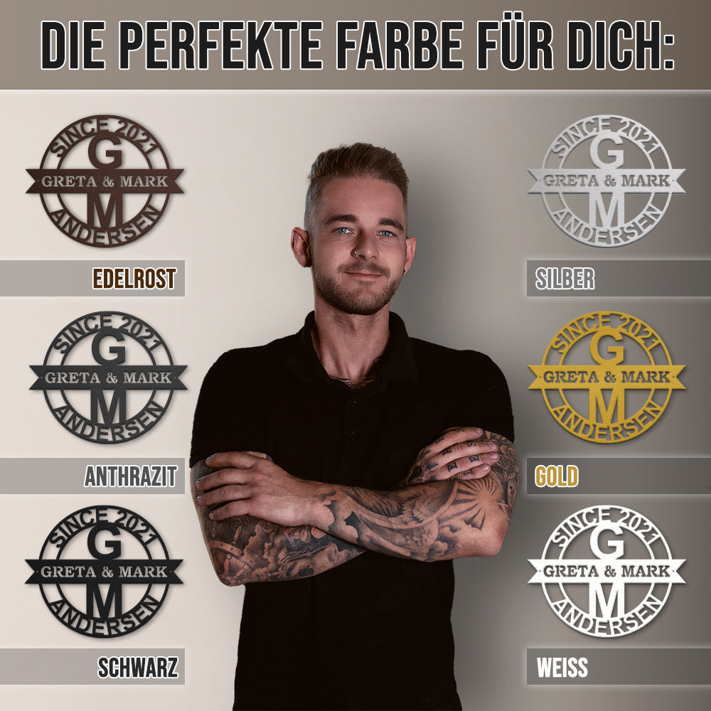 Rund-Monogramm - Supreme aus edlem Stahl Initialen (personalisierbar)