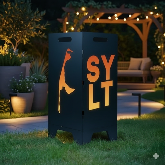 Feuertonne Sylt aus edlem Stahl