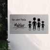 Türschild Familie - Eltern und 2 Töchter (personalisierbar)