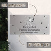 Türschild Familie mit Katze - Bei diesem Türschild wird auch Euer Stubentiger bedacht.