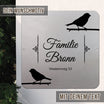 personalisierbares Türschild - Vogel im edlen Klassiklook
