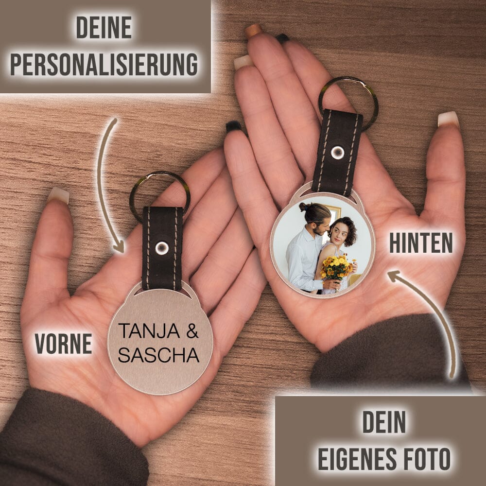 Foto - Schlüsselanhänger - Wunschtext - für Paare Schlüsselanhänger Craftbrothers 