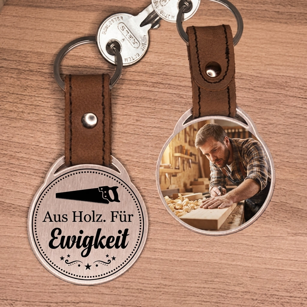 Personalisierter Foto-Schlüsselanhänger "Aus Holz. Für Ewigkeit." Craftbrothers