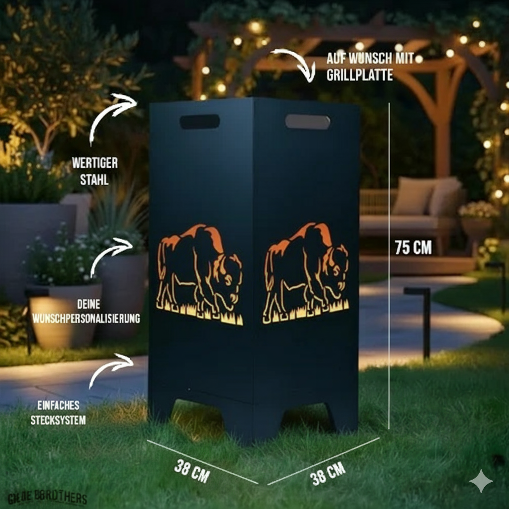 Feuertonne Bison aus edlem Stahl