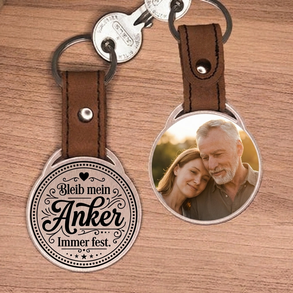 Personalisierter Foto-Schlüsselanhänger "Bleib mein Anker. Immer fest." Craftbrothers