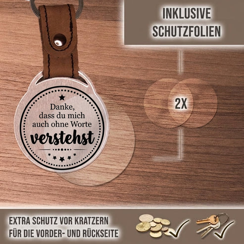 Personalisierter Foto-Schlüsselanhänger "Danke, dass du mich auch ohne Worte verstehst." Craftbrothers