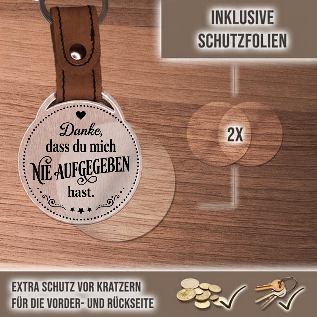 Personalisierter Foto-Schlüsselanhänger "Danke, dass du mich nie aufgegeben hast." Craftbrothers