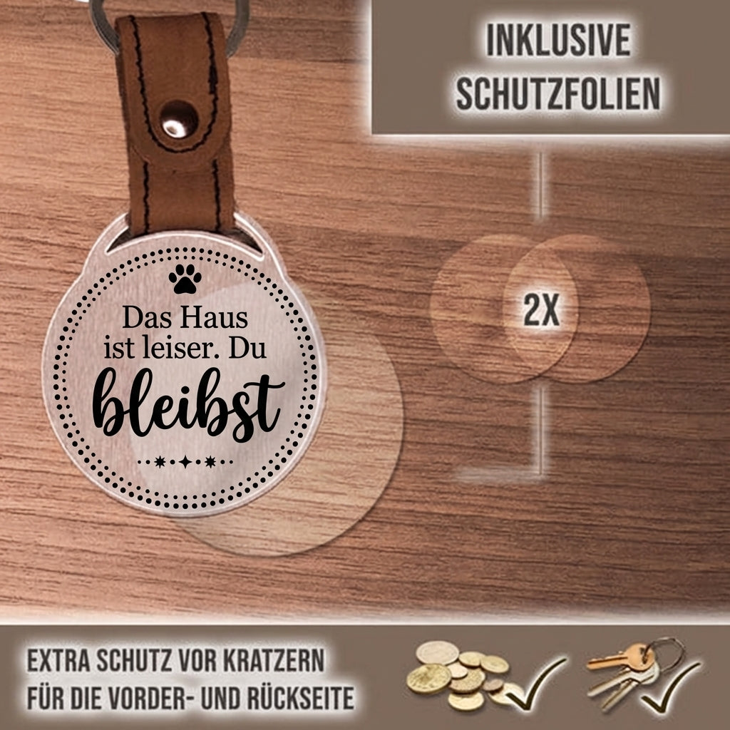 Personalisierter Foto-Schlüsselanhänger "Das Haus ist leiser. Du bleibst." Craftbrothers