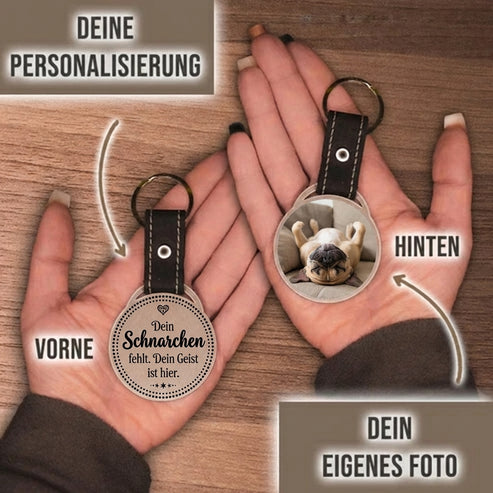 Personalisierter Foto-Schlüsselanhänger "Dein Schnarchen fehlt. Dein Geist ist hier." Craftbrothers
