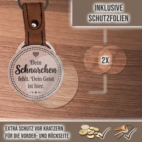 Personalisierter Foto-Schlüsselanhänger "Dein Schnarchen fehlt. Dein Geist ist hier." Craftbrothers