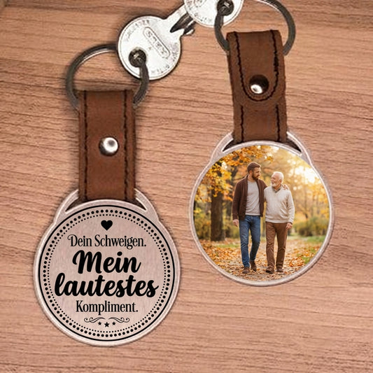 Personalisierter Foto-Schlüsselanhänger "Dein Schweigen. Mein lautestes Kompliment." Craftbrothers