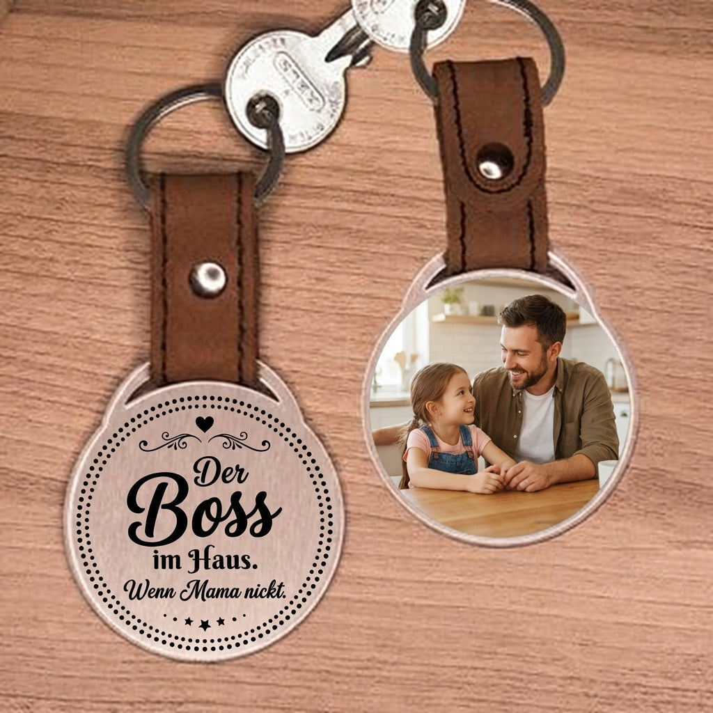 Personalisierter Foto-Schlüsselanhänger "Der Boss im Haus. Wenn Mama nickt." Craftbrothers