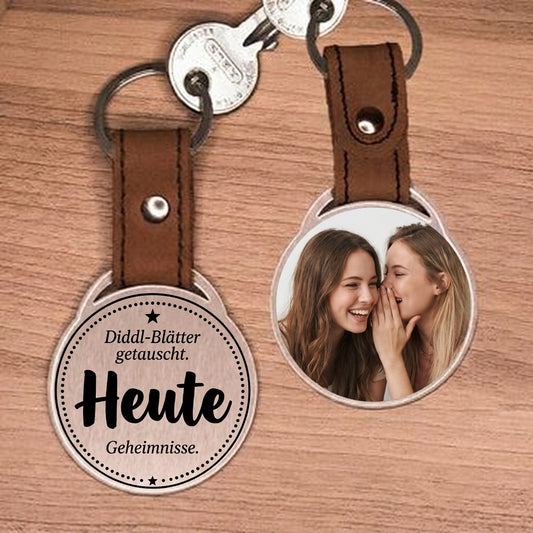 Personalisierter Foto-Schlüsselanhänger "Diddl-Blätter getauscht. Heute Geheimnisse." Craftbrothers