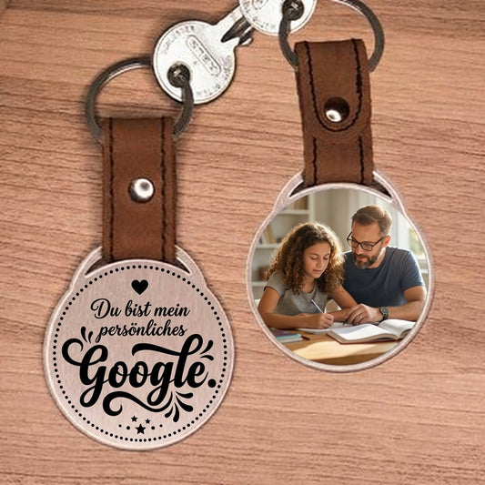 Personalisierter Foto-Schlüsselanhänger "Du bist mein persönliches Google." Craftbrothers