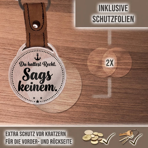Personalisierter Foto-Schlüsselanhänger "Du hattest Recht. Sags keinem." Craftbrothers