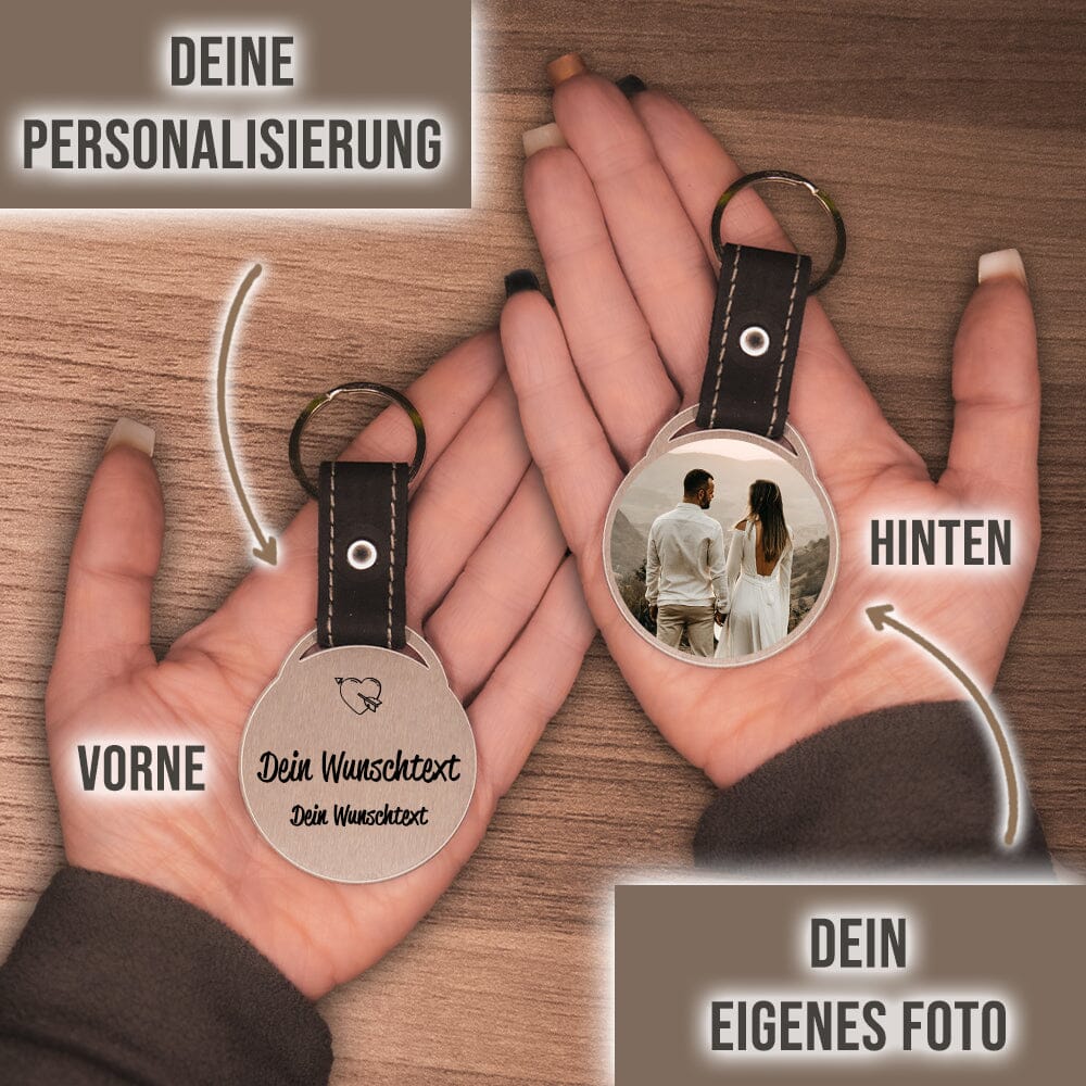 Foto - Schlüsselanhänger - Durchbohrtes Herz mit Wunschtext Schlüsselanhänger Craftbrothers 
