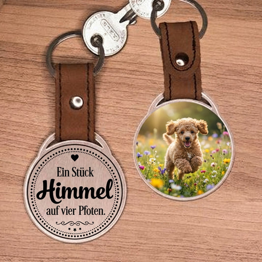 Personalisierter Foto-Schlüsselanhänger "Ein Stück Himmel auf vier Pfoten." Craftbrothers
