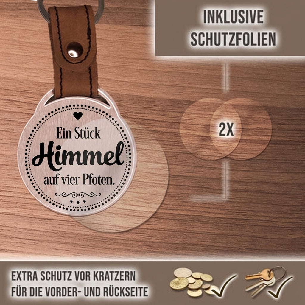 Personalisierter Foto-Schlüsselanhänger "Ein Stück Himmel auf vier Pfoten." Craftbrothers