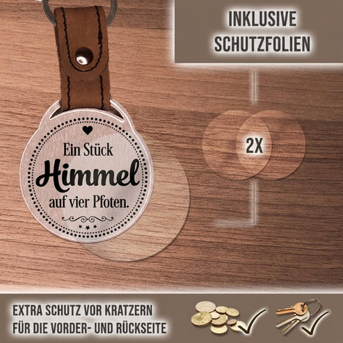 Personalisierter Foto-Schlüsselanhänger "Ein Stück Himmel auf vier Pfoten." Craftbrothers