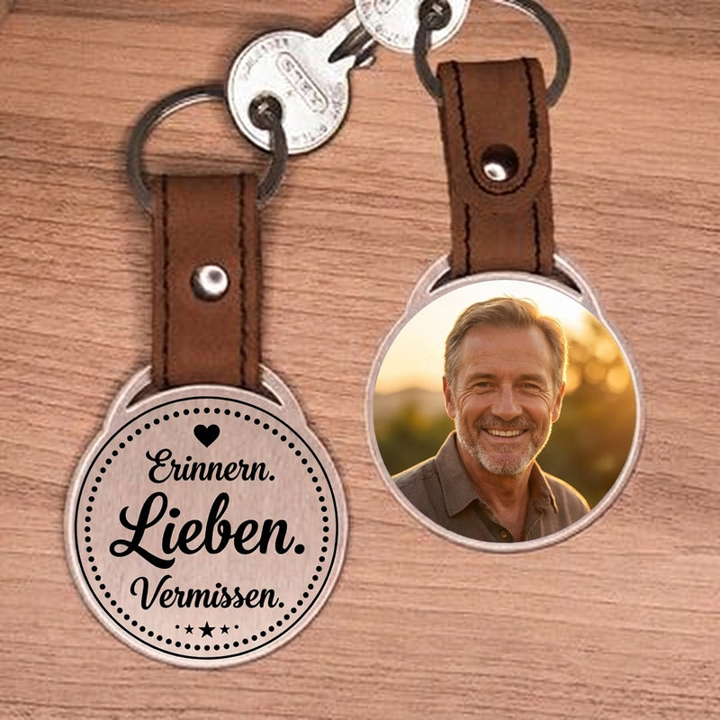 Personalisierter Foto-Schlüsselanhänger - Erinnern. Lieben. Vermissen.
