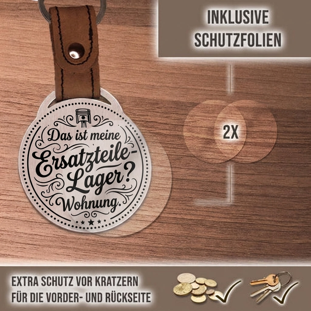 Personalisierter Foto-Schlüsselanhänger "Ersatzteile-Lager? Das ist meine Wohnung." Craftbrothers