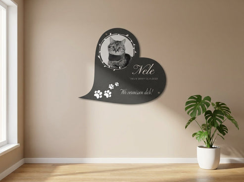 An der Wand mit Pflanze