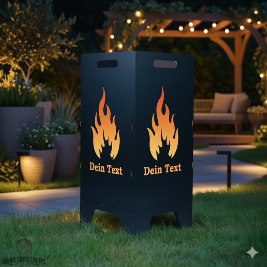 Feuertonne Flamme aus edlem Stahl