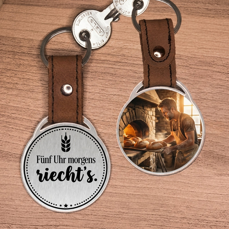 Foto Schlüsselanhänger Geschenk zum Besondere Momente - Fünf Uhr morgens riecht's.