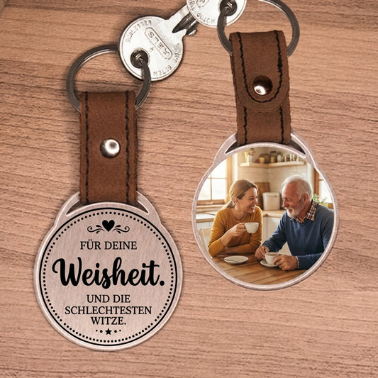 Personalisierter Foto-Schlüsselanhänger "Für deine Weisheit. Und die schlechtesten Witze." Craftbrothers