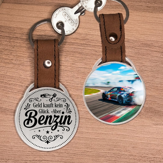 Personalisierter Foto-Schlüsselanhänger "Geld kauft kein Glück. Aber Benzin." Craftbrothers