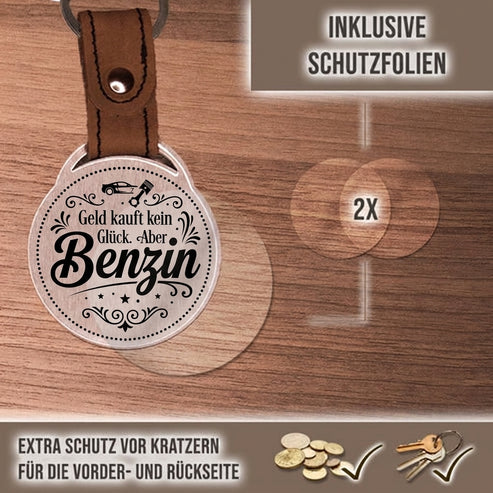 Personalisierter Foto-Schlüsselanhänger "Geld kauft kein Glück. Aber Benzin." Craftbrothers