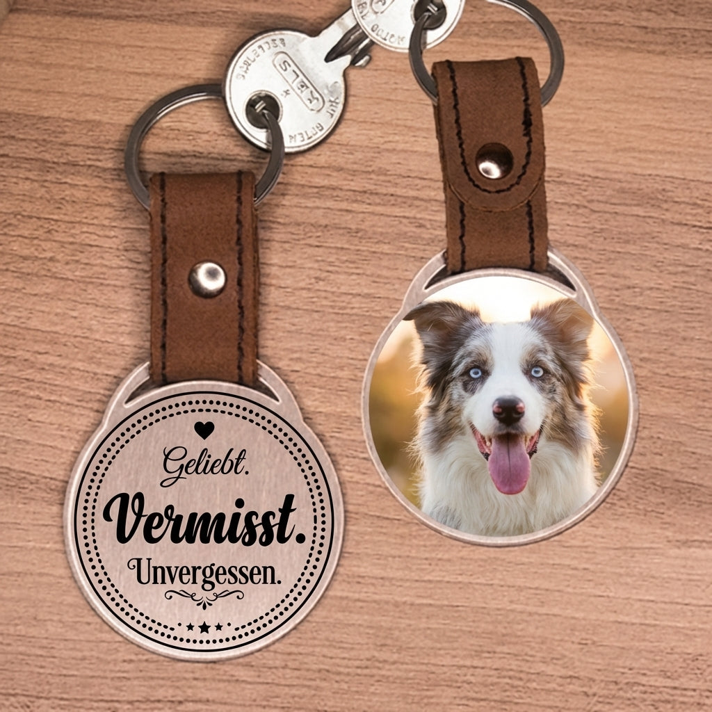 Personalisierter Foto-Schlüsselanhänger "Geliebt. Vermisst. Unvergessen." Craftbrothers