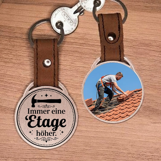 Personalisierter Foto-Schlüsselanhänger "Immer eine Etage höher." Craftbrothers