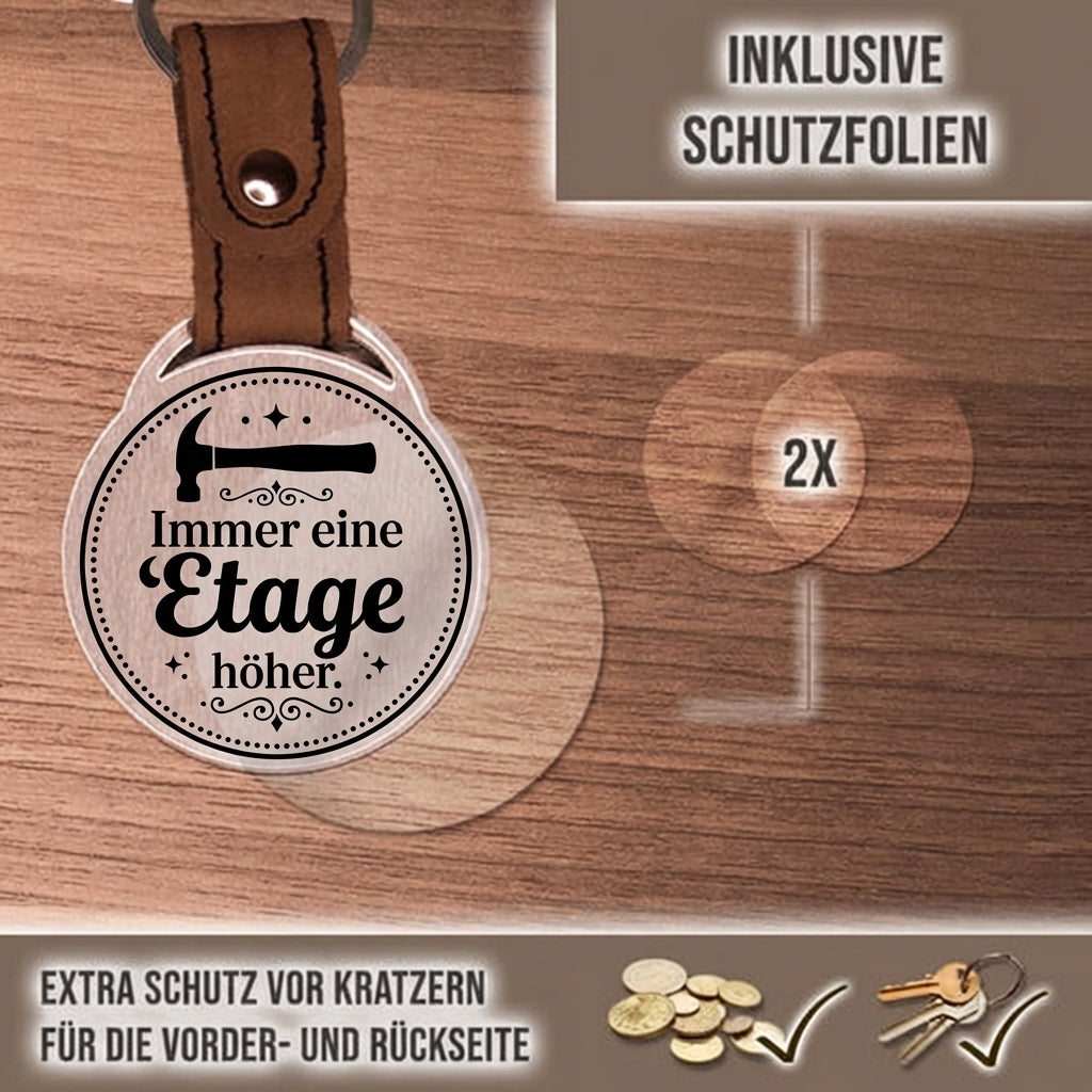 Personalisierter Foto-Schlüsselanhänger "Immer eine Etage höher." Craftbrothers