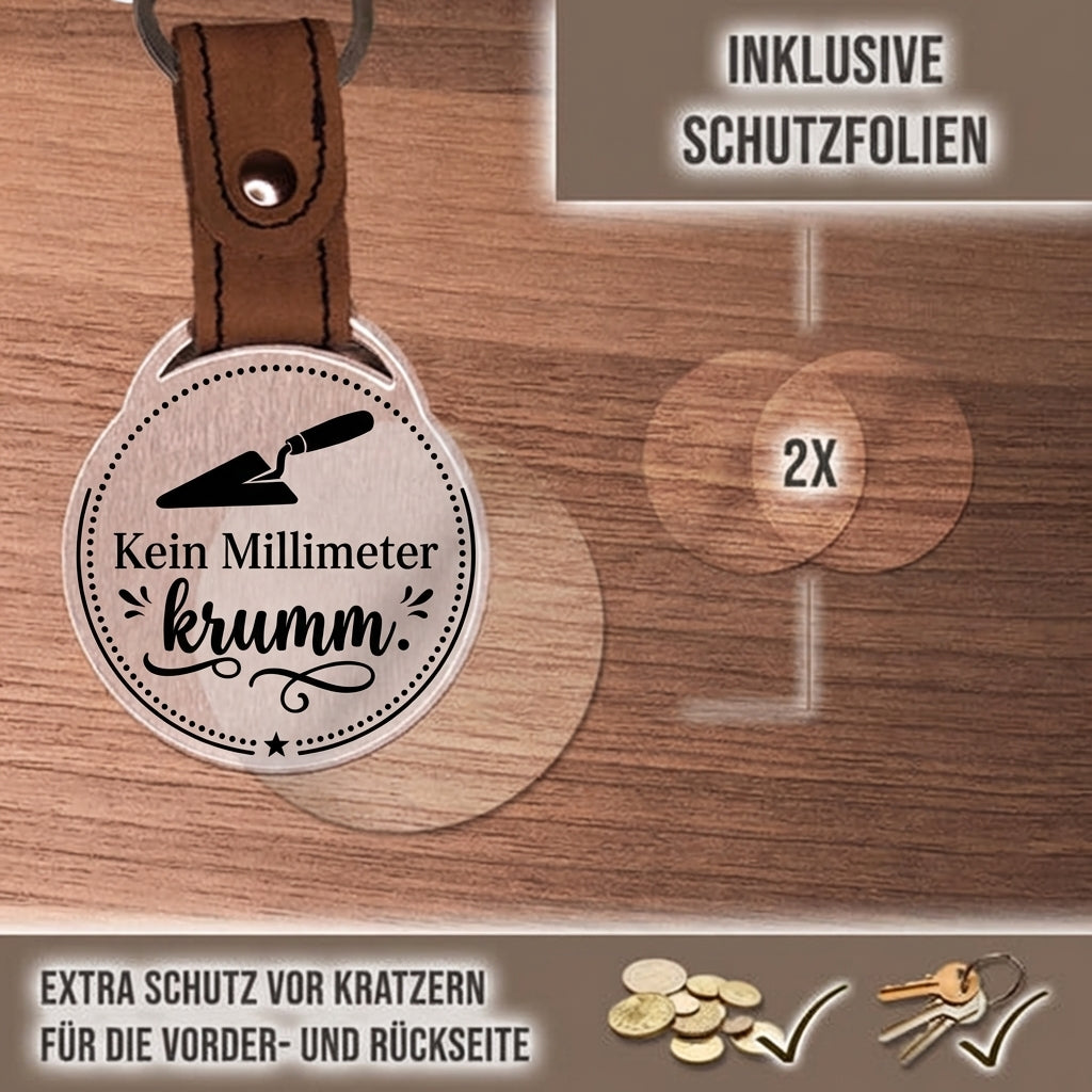 Personalisierter Foto-Schlüsselanhänger "Kein Millimeter krumm." Craftbrothers