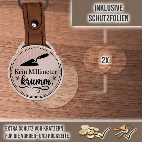 Personalisierter Foto-Schlüsselanhänger "Kein Millimeter krumm." Craftbrothers