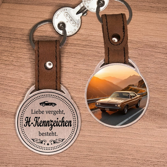 Personalisierter Foto-Schlüsselanhänger "Liebe vergeht, H-Kennzeichen besteht." Craftbrothers